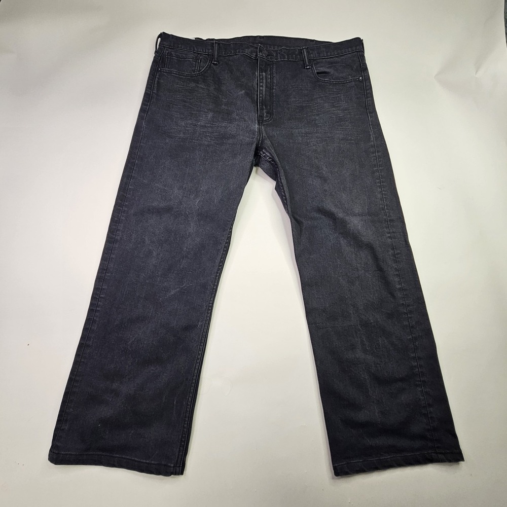 LEVI'S 569 Loose Straight Jeans 42x32 Black Dark Wash Denim Baggy Relaxed Fit - Picture 2 of 13
